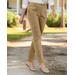 Blair Women's Stretch Wide-Wale Corduroy Fly-Front Pants - Brown - 12PS - Petite Short