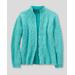 Blair Women's Cable & Shaker Mockneck Cardigan - Green - S - Misses