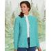 Blair Women's Cable & Shaker Mockneck Cardigan - Green - PXL - Petite