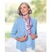 Blair Women's Spindrift™ Soft Cardigan Sweater - Blue - PXL - Petite