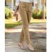 Blair Women's Stretch Wide-Wale Corduroy Fly-Front Pants - Brown - 12P - Petite