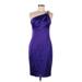 David Meister Cocktail Dress - Party Open Neckline Sleeveless: Purple Print Dresses - Women's Size 8