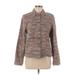 Coldwater Creek Blazer Jacket: Short Gray Stripes Jackets & Outerwear - Women's Size Medium