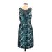 Tahari by ASL Casual Dress Scoop Neck Sleeveless: Teal Dresses - Women's Size 4