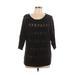 LC Lauren Conrad Pullover Sweater: Black Color Block Tops - Women's Size Large
