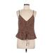 H&M Sleeveless Blouse: Brown Tops - Women's Size 8