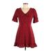 Lady Meet Girl Casual Dress: Burgundy Hearts Dresses - Women's Size Medium