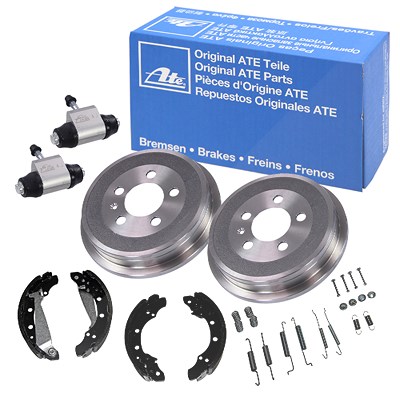 Ate 2x Bremstrommel+Backen+Zylinder+Zubehör [Hersteller-Nr. 10697208] für Seat, Skoda Image