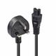 Lindy 1m UK 3 Pin to C5 Mains Cable. lead free