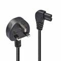 Lindy 0.5m UK 3 Pin Plug to Right Angled IEC C7 mains power Cable. Bla