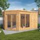 13' x 9' Mercia Premium Corner Summer House with Side Shed (3.95m x 2.8m)