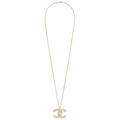 chanel Chanel Coco Mark Pendant Necklace in Light Gold - Metallic Gold. Size all.