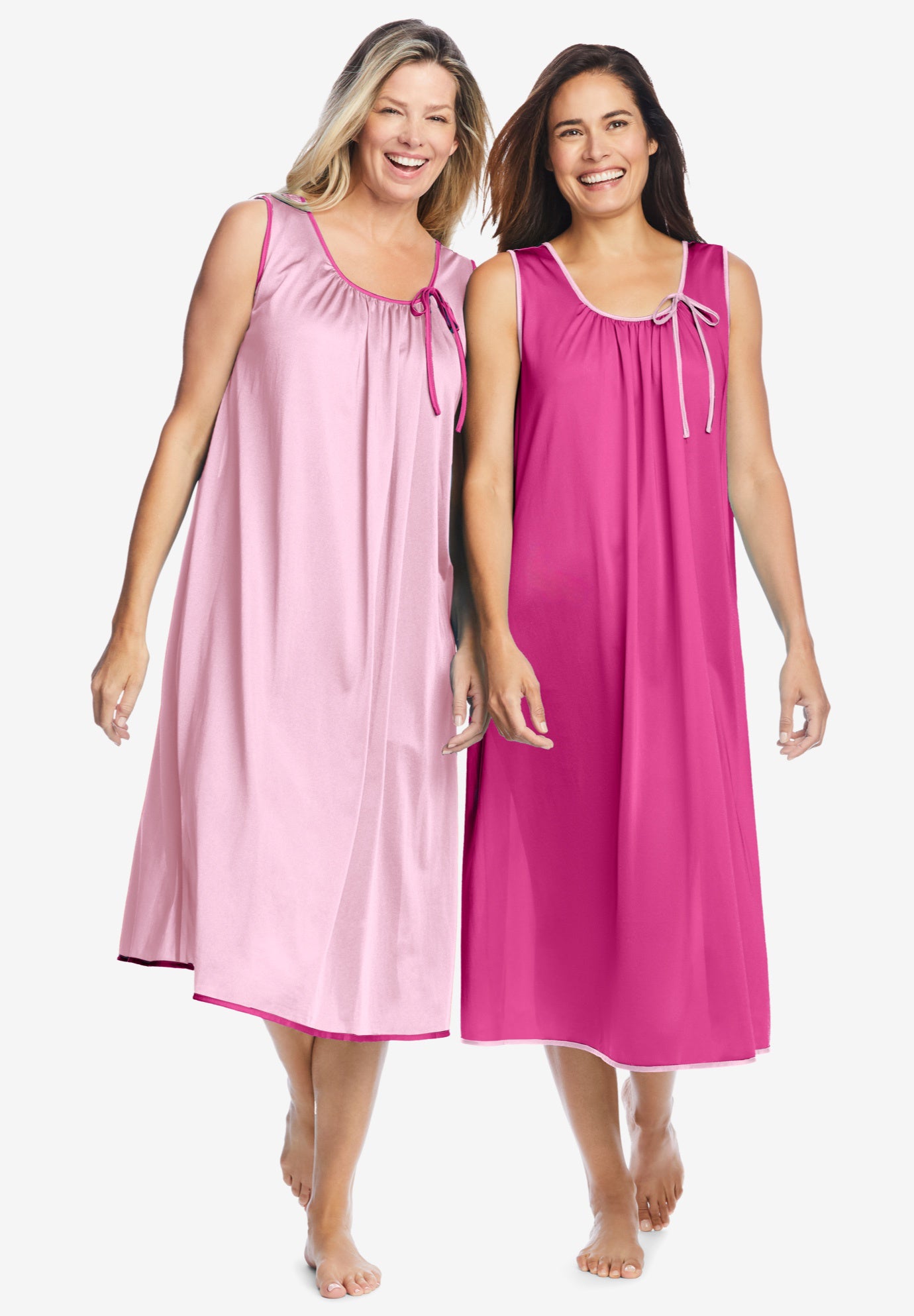 Plus Size Women's 2-Pack Sleeveless Nightgown by Only Necessities in Paradise Pink Pink (Size M)