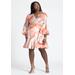 Plus Size Women's Ruffle Hem Wrap Dress by ELOQUII in Mimosa Sunset (Size 16)