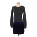 Theory Casual Dress - Sweater Dress: Gray Dresses - Women's Size P
