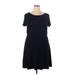 Ann Taylor LOFT Outlet Casual Dress - Mini: Blue Solid Dresses - Women's Size 20