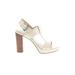 MICHAEL Michael Kors Heels: Slingback Platform Casual Ivory Solid Shoes - Women's Size 8 1/2 - Open Toe