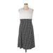 Danny And Nicole Casual Dress - A-Line Crew Neck Sleeveless: Gray Print Dresses - Women's Size 16