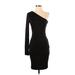 RACHEL Rachel Roy Cocktail Dress - Sheath Open Neckline Long sleeves: Black Print Dresses - Women's Size 4