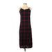 Buffalo by David Bitton Casual Dress: Burgundy Plaid Dresses - New - Women's Size Small