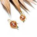 Anthropologie Jewelry | Italian Vintage Crystal Earrings S476 | Color: Gold/Pink | Size: Os