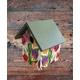 Nesting bird box with tulips , tulip gifts , bird box decorated with tulip flowers , colourful tulips , nesting box with flowers