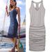 Athleta Dresses | Athleta Striped Tee Racerback Dress H. | Color: Gray/White | Size: S