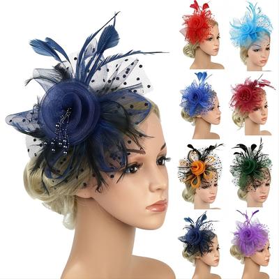 Hat For Women Tea Party 20s Fascinator Hat Feather...
