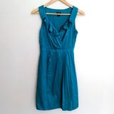 J. Crew Dresses | J Crew Blakely Dress, Sleeveless, Ruffle, Cyan Green, Women's Size 0 | Color: Green | Size: 0