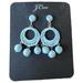 J. Crew Jewelry | J Crew Raffia Wrapped Beaded Dangle Earrings Lightweight Aqua Blue Boho Vacation | Color: Blue | Size: Os