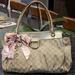 Gucci Bags | Gucci Abbey Gg Monogram Canvas D-Ring Tote Bag W/Twilly & Bag Charm Added | Color: Gold | Size: Os