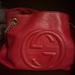 Gucci Bags | Gucci Red Pebbled Leather Soho Disco Chain Tote. In Excellent Condition | Color: Red | Size: Os