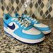 Nike Shoes | Nike Air Force 1 Low Split Light Photo Blue Deep Royal Blue Size 13.5 | Color: Blue/White | Size: 13.5b