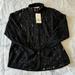 Zara Tops | Final Salezara Semi Sheer Lace Top | Color: Black | Size: M