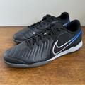 Nike Shoes | Nike Tiempo Legend 10 Academy Black Indoor Soccer Shoes Men Size 10.5 Dv4341-040 | Color: Black/Blue | Size: 10.5