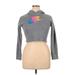 Nike Pullover Hoodie: Gray Graphic Tops - Women's Size X-Large