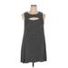 American Eagle Outfitters Casual Dress - Mini Crew Neck Sleeveless: Gray Print Dresses - Women's Size X-Large