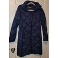 Michael Kors Jackets & Coats | Michael Kors Packable Down Coat Navy Blue Removable Hood Quilted Lined Sz Sm | Color: Blue | Size: S