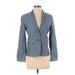 J.Crew Factory Store Blazer Jacket: Short Blue Print Jackets & Outerwear - Women's Size 2