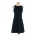 Ann Taylor LOFT Casual Dress - A-Line High Neck Sleeveless: Teal Dresses - Women's Size 2