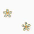 Kate Spade Jewelry | Kate Spade Gold Gleaming Gardenia Aquamarine Flower Earrings Nwt | Color: Blue | Size: Os
