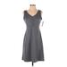 Eddie Bauer Casual Dress - A-Line: Gray Solid Dresses - New - Women's Size Small