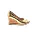 Cole Haan Wedges: Gold Shoes - Women's Size 6 1/2 - Round Toe