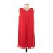 MSK Casual Dress - Shift Scoop Neck Sleeveless: Red Print Dresses - Women's Size 6 Petite