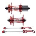 ZECHAO Mountain Bike Hub,Front 2 Rear 4 Bearings 108 Clicks Quick Release Lever 6 Claws 32 Holes 8/9/10/11/12 Speed Tire Accessories (Color : Red, Size : HG)