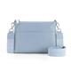 befen Blue Shoulder Bag for Women Genuine Leather Cross Body Bag Medium Handbags with Adjustable Strap-Light Blue