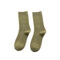 CBLdF Socks 4 Pairs Women Winter Socks Solid Color Causal Thick Warm Long Socks Female Fashion Breathable Style-4 Pairs Grass Green-one Size