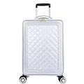 PIPONS Carry On Luggage Travel Luggage,Soft Side Upright Rugged Luggage with 4 Spinner Wheels Women Suitcases Business Suitcase (Color : White, Size : 18in)