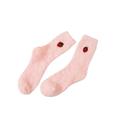 PENGXUAN thermal socks 5 Pairs Women's Fruit Socks Fluffy Warm Socks Female Warm Avocado Watermelon Cherry Strawberry Floor Sleeping Socks-light Pink-one Size