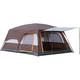 Camping Tent with 2 Extra Dark Sleeping Cabins for 5-12 Person Outdoor Doble Layer Family Tent Waterproof Windproof Beach Tent Sun Shelter Dome Tent for Festivals Garden (Brown 8) beautiful scenery